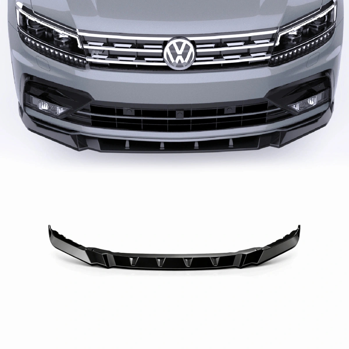 Apex Aero Design Front Splitter (Gloss Black ABS) – Sport Styling for Volkswagen Tiguan Mk2 R-Line (2015-2020)