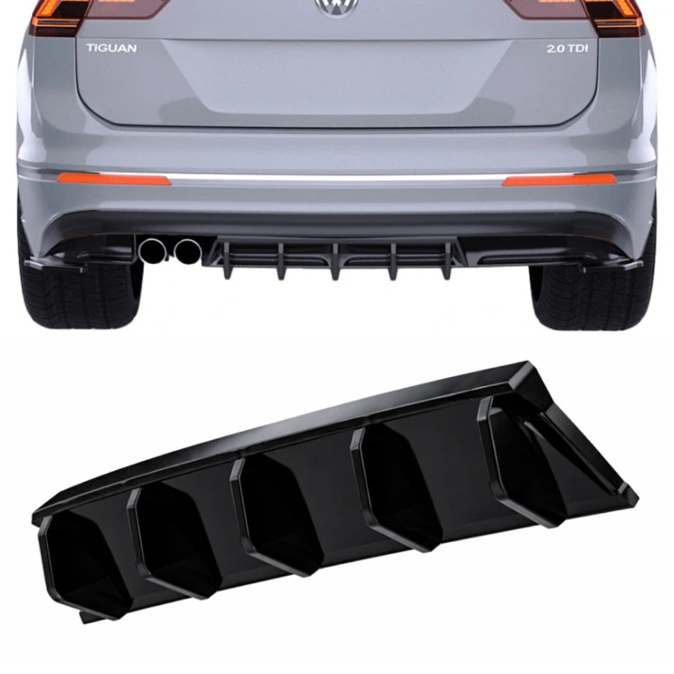 Apex Aero Design Rear Valance / Rear Diffuser (Gloss Black ABS) – Sport Styling for Volkswagen Tiguan Mk2 R-Line (2015-2020)
