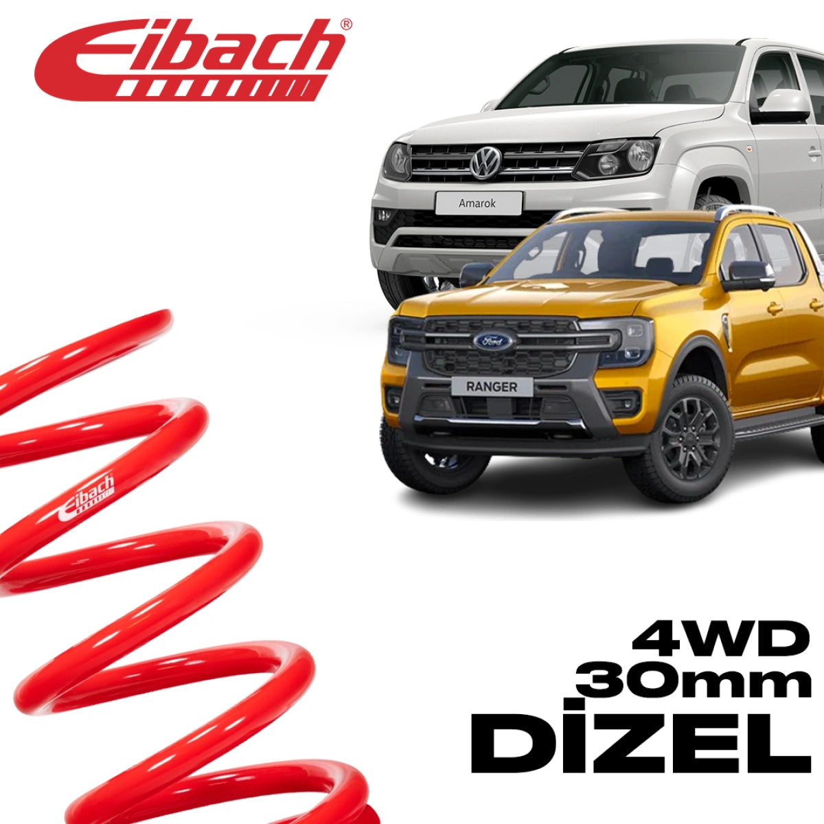 Muelles Eibach Pro-Lift-Kit VW Amarok 2.0 TDI / Ford Ranger 2.0 EcoBlue 4x4 (30 mm) - Eibach