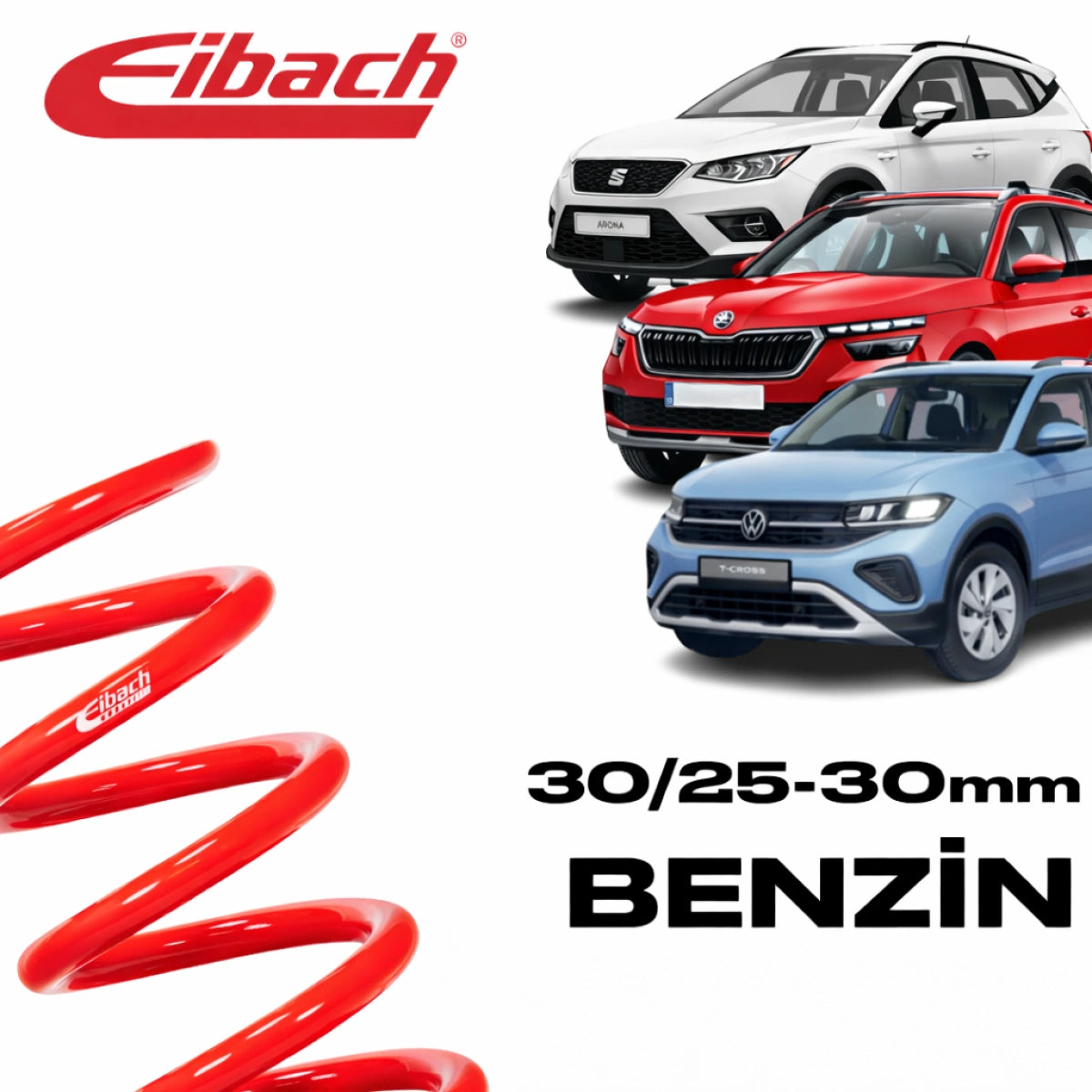 Muelles Deportivos Eibach Seat Arona / Skoda Kamiq / VW T-Cross 1.0-1.5 TSI (30/25-30 mm) - Eibach