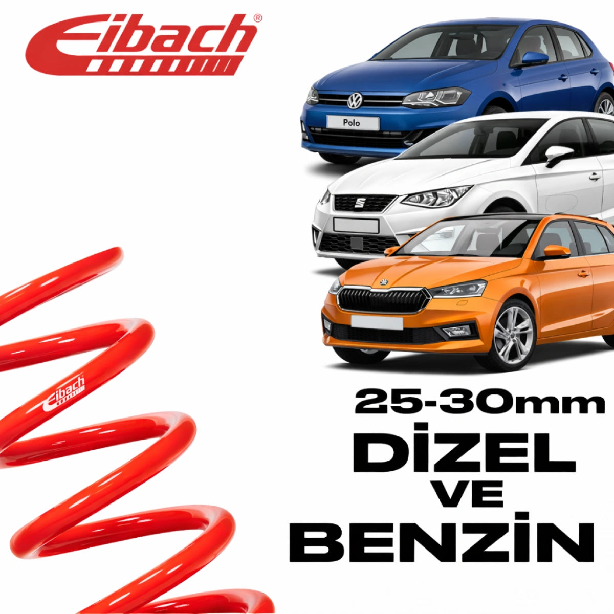 Muelles Deportivos Eibach VW Polo AW / Seat Ibiza KJ1 / Skoda Fabia PJ3 1.5 TSI-1.6 TDI Pro-Kit (25/30 mm) - Eibach