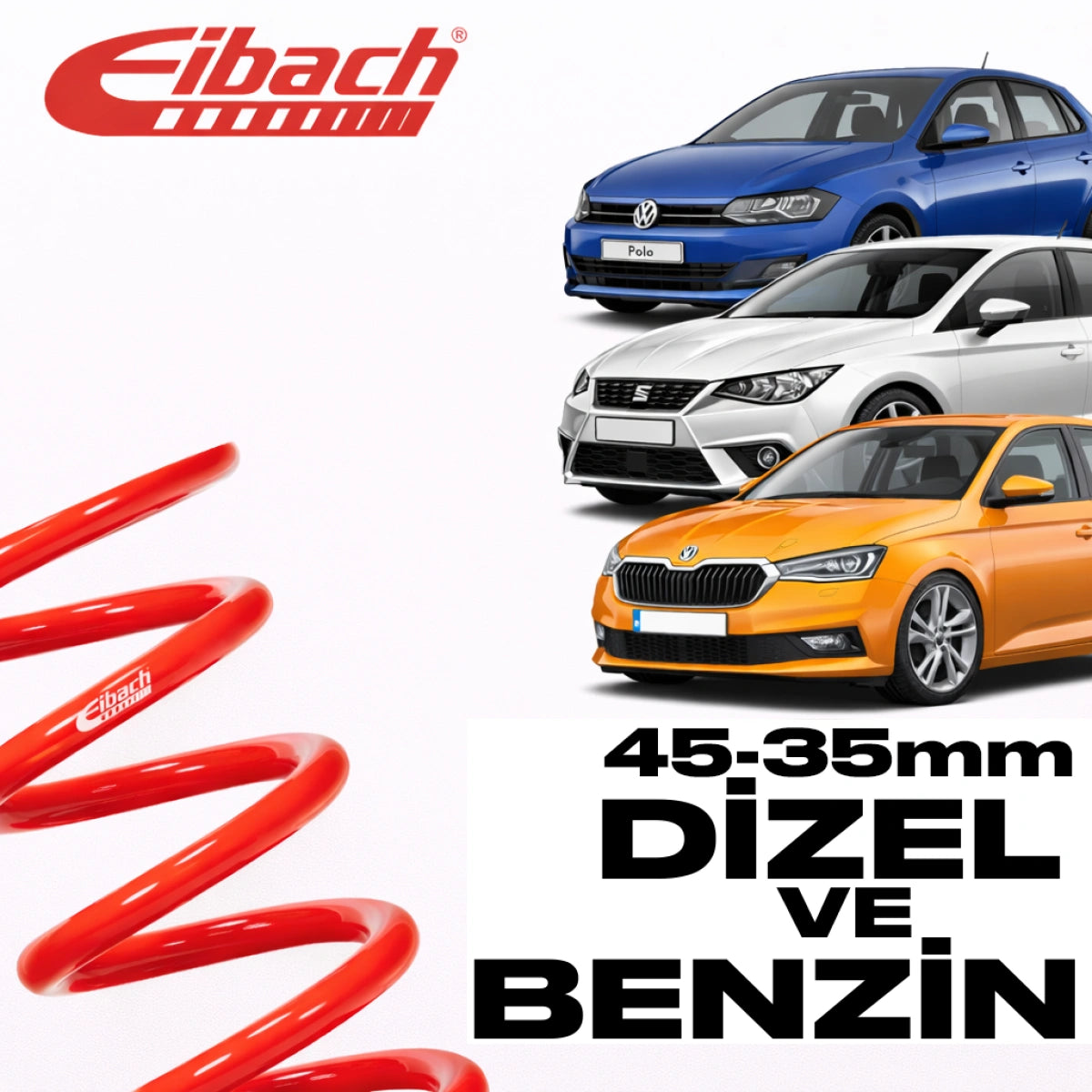 Muelles Deportivos Eibach VW Polo AW / Seat Ibiza V / Skoda Fabia IV Sportline (45/35 mm) - Eibach
