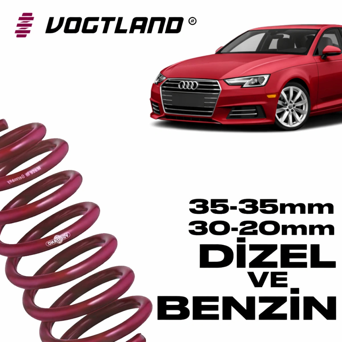 Muelles Deportivos Vogtland Audi A4 B8 / A5 B8 (35/35 mm · 30/20 mm) - Vogtland