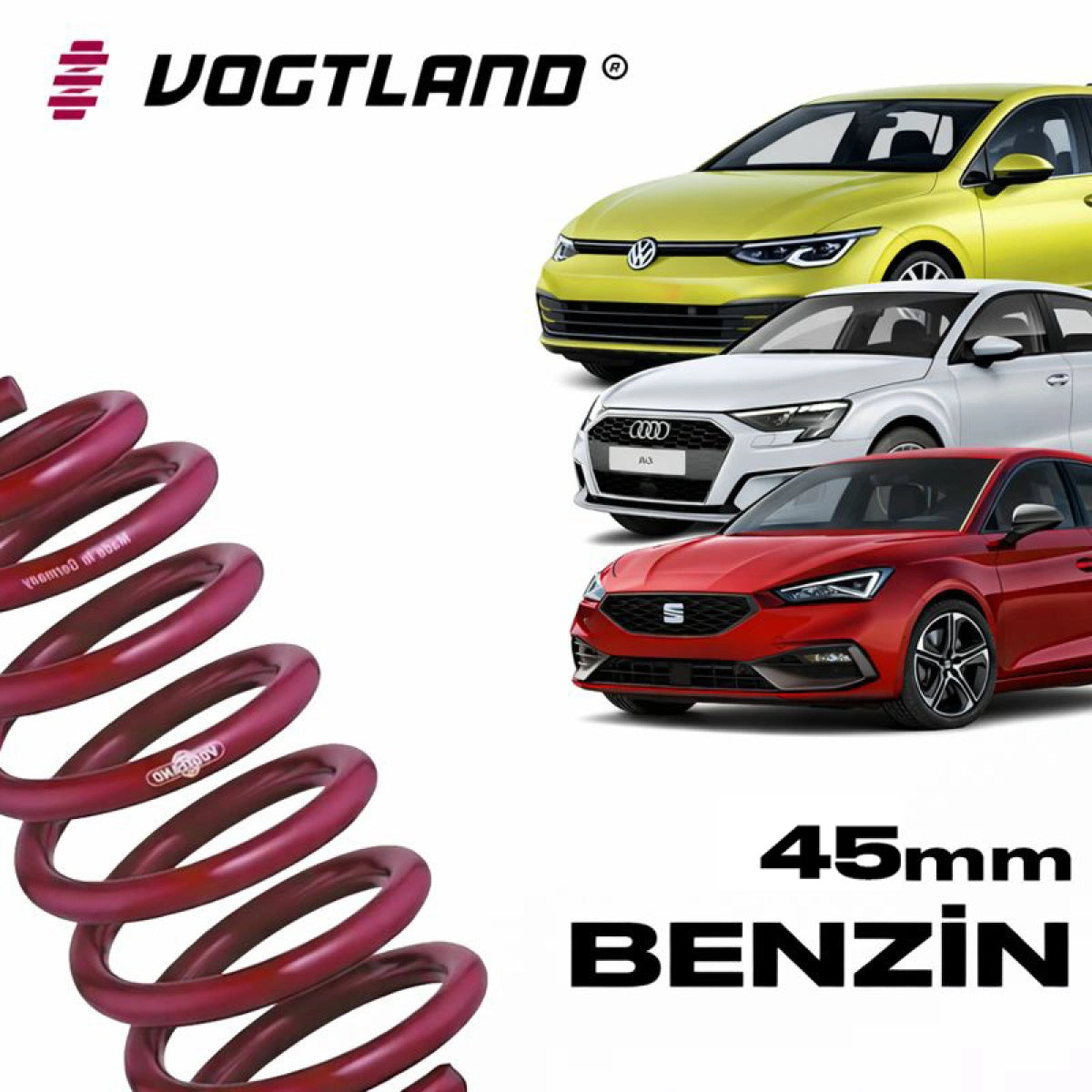 Muelles Deportivos Vogtland VW Golf 8 / Audi A3 8Y / Seat Leon MK4 / Cupra Leon 1.5 TSI (45 mm) - Vogtland