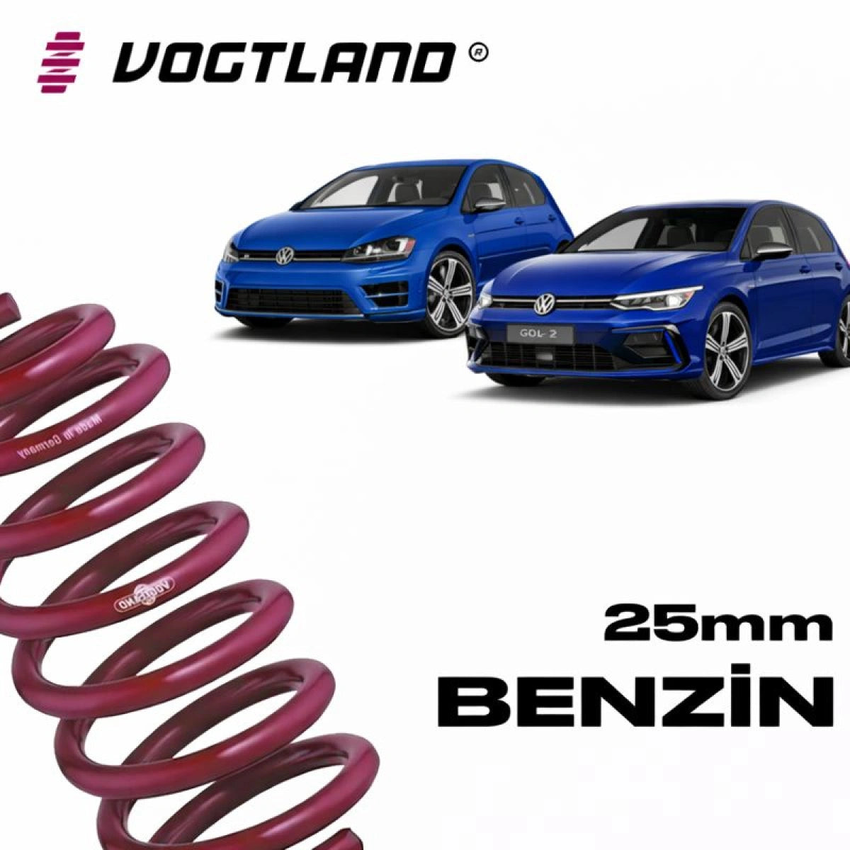 Muelles Deportivos Vogtland Volkswagen Golf 7R / Golf 8R (25mm) - Vogtland