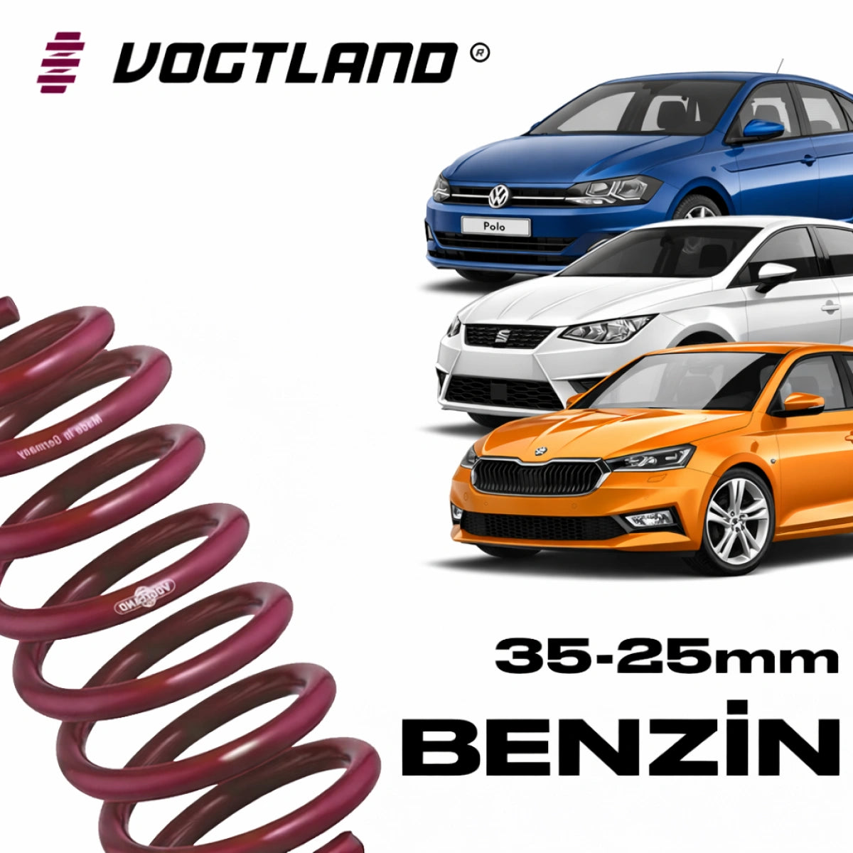 Muelles Deportivos Vogtland VW Polo AW Seat Ibiza KJ1 Skoda Fabia MK4 (35/25mm) - Vogtland