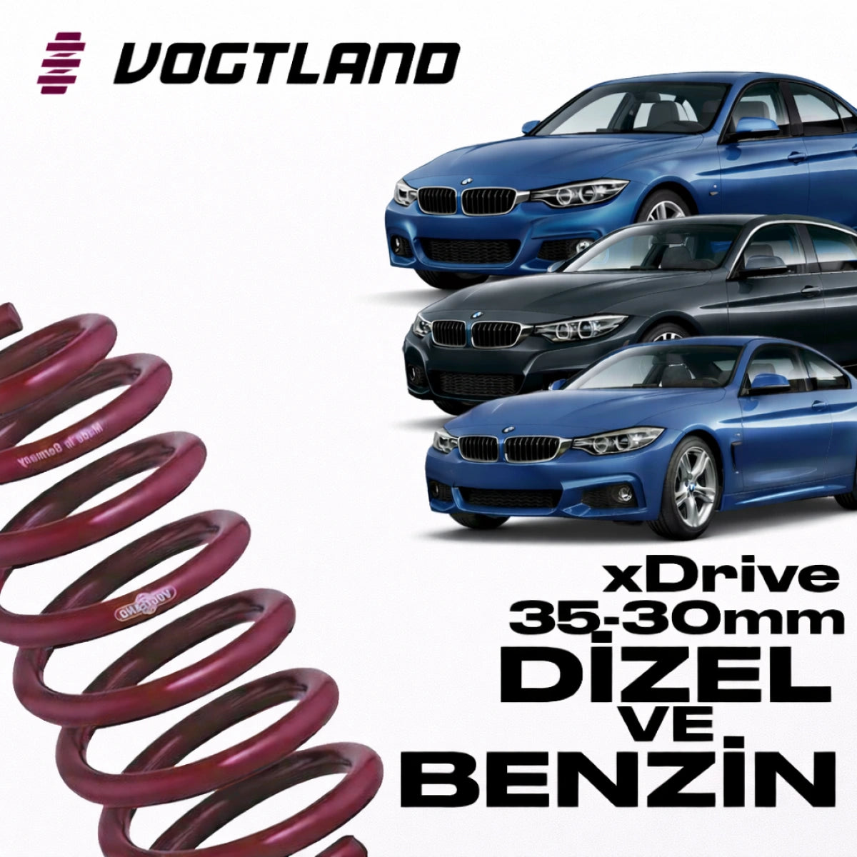 Muelles Deportivos Vogtland BMW F30 F32 F36 xDrive Serie 3-4 (35-30mm) - Vogtland