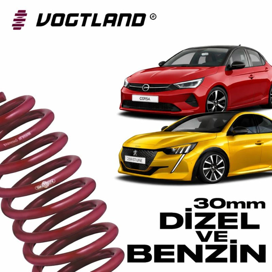 Muelles Deportivos Vogtland Opel Corsa F / Peugeot 208 MK2 (30 mm) - Vogtland
