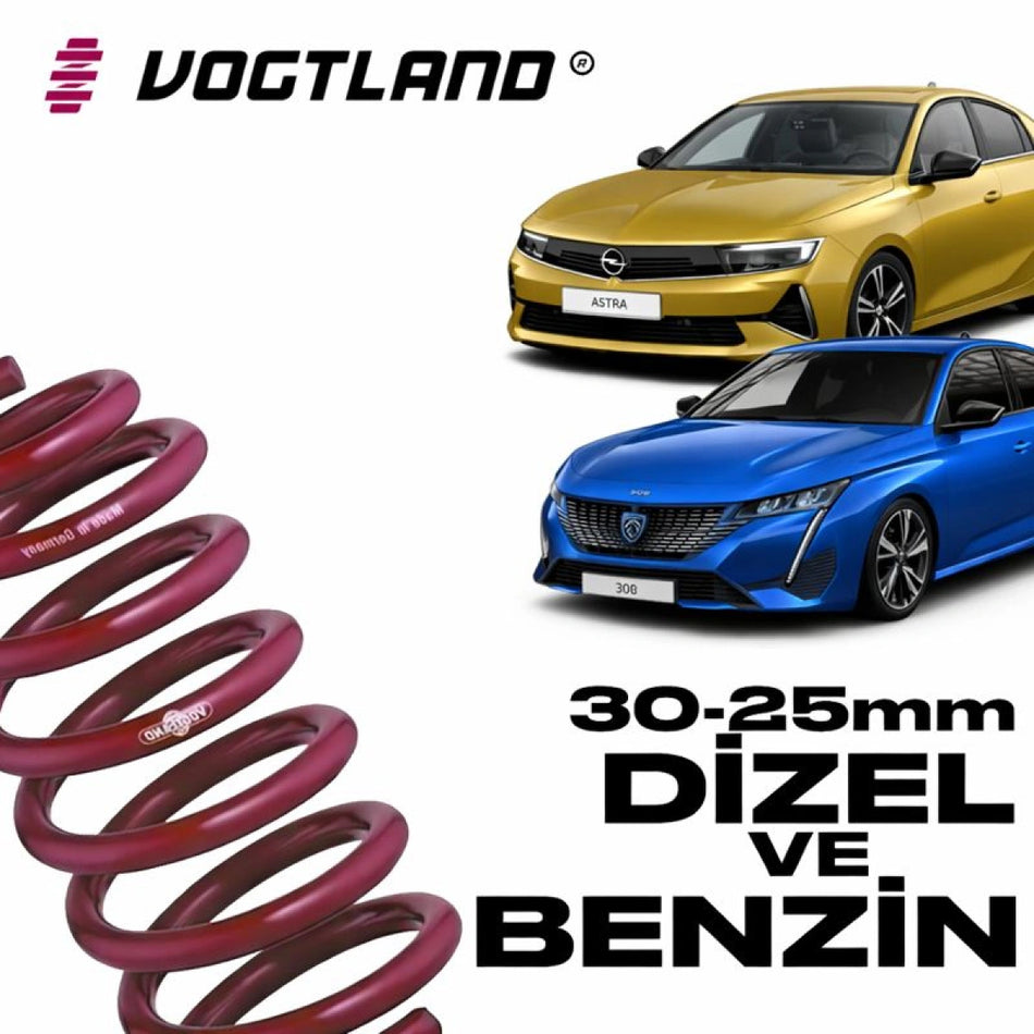 Muelles Deportivos Vogtland Opel Astra L / Peugeot 308 MK3 (30-25mm) - Vogtland