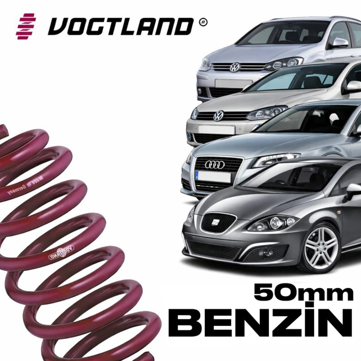 Muelles Deportivos Vogtland VW Golf 5/6 Audi A3 8P Seat Leon MK2 Gasolina (50mm) - Vogtland