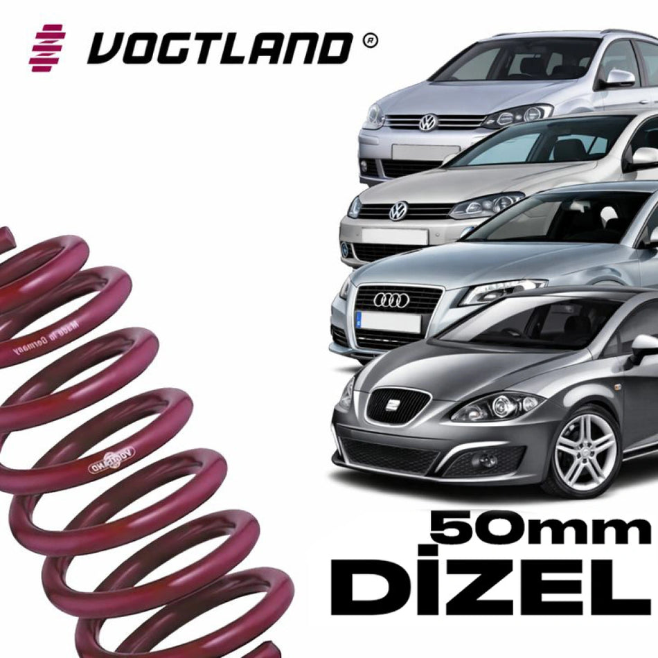 Muelles Deportivos Vogtland VW Golf 5/6 Audi A3 8P Seat Leon MK2 Diésel (50mm) - Vogtland