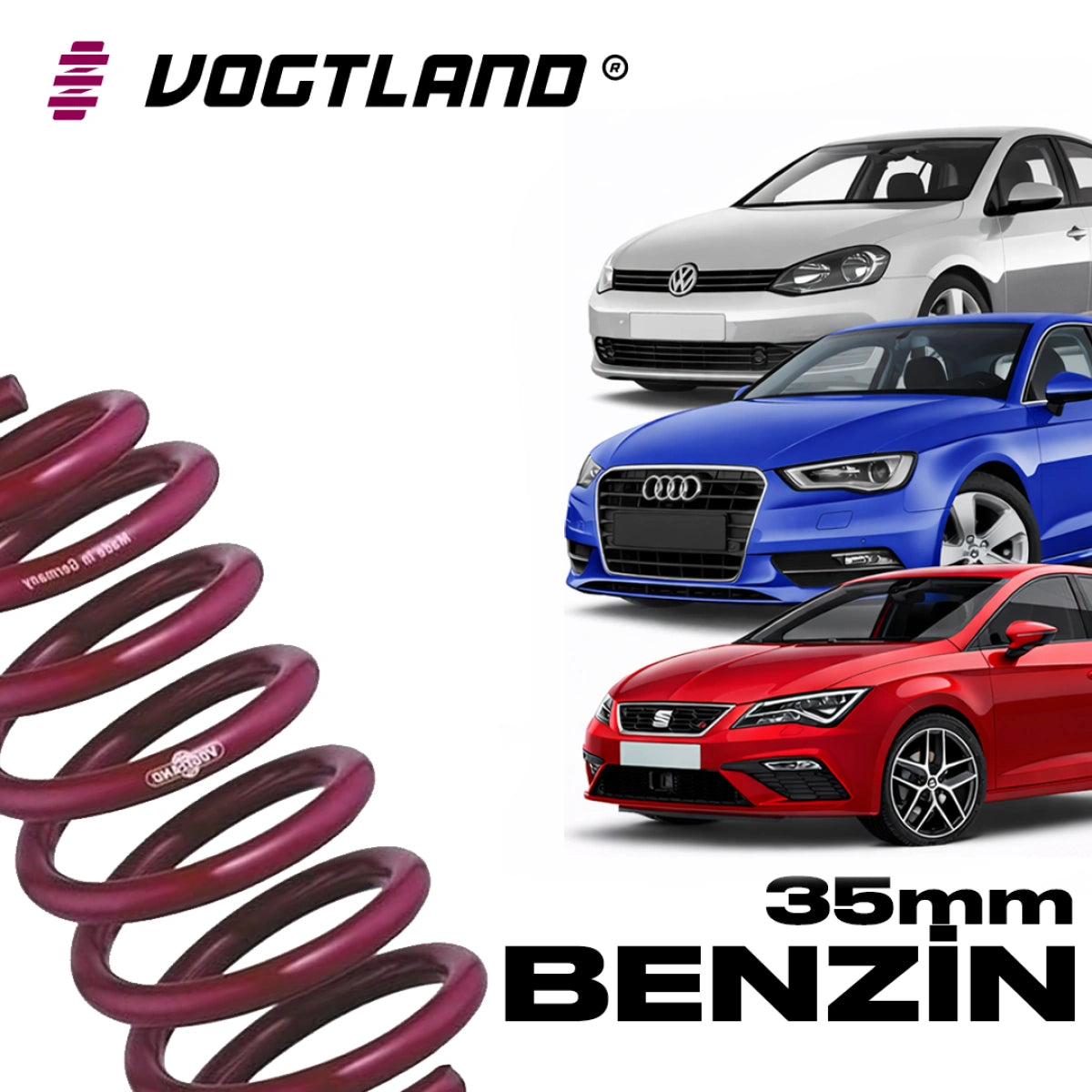 Muelles Deportivos Vogtland VW Golf 7 Audi A3 8V Seat Leon MK3 1.0/1.2 TSI (35mm) - Vogtland