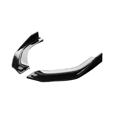 Apex Aero Design rear side splitter for Volkswagen Golf Mk8 R, gloss black, isolated on white