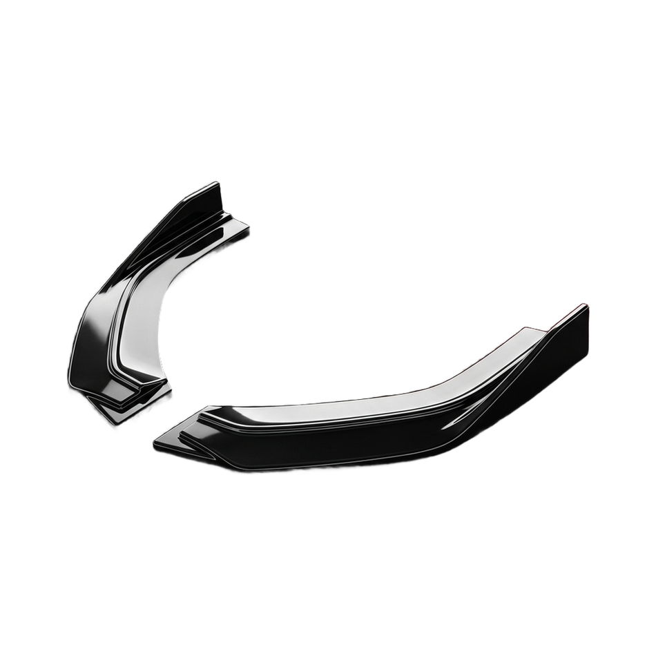 Apex Aero Design rear side splitter for Volkswagen Golf Mk8 R, gloss black, isolated on white