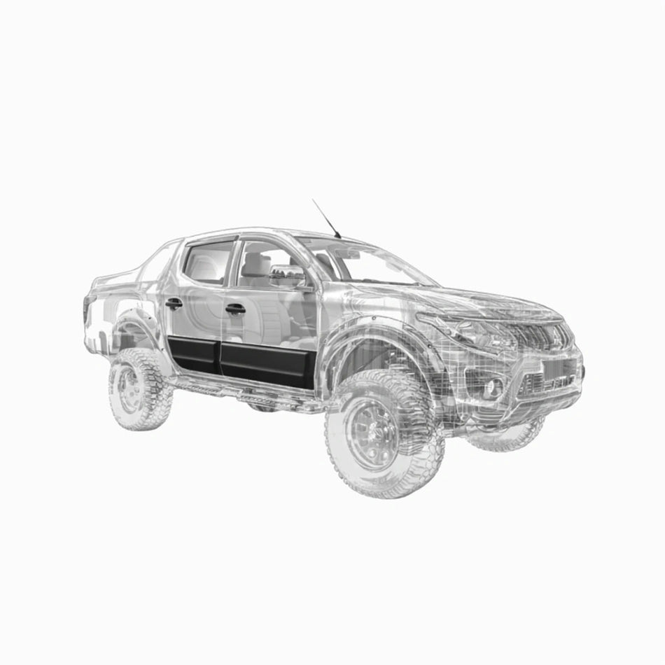 Apex Aero Design 4-Piece Body Molding Kit (Gloss Black) – Protection and Style for Mitsubishi L200 (2015-2018)