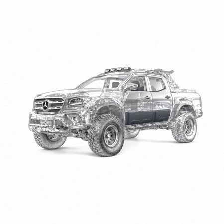 Apex Aero Design 4-Piece Body Side Cladding (Gloss Black ABS) – Off-Road Protection and Style for Mercedes X-Class W470 (2017+)