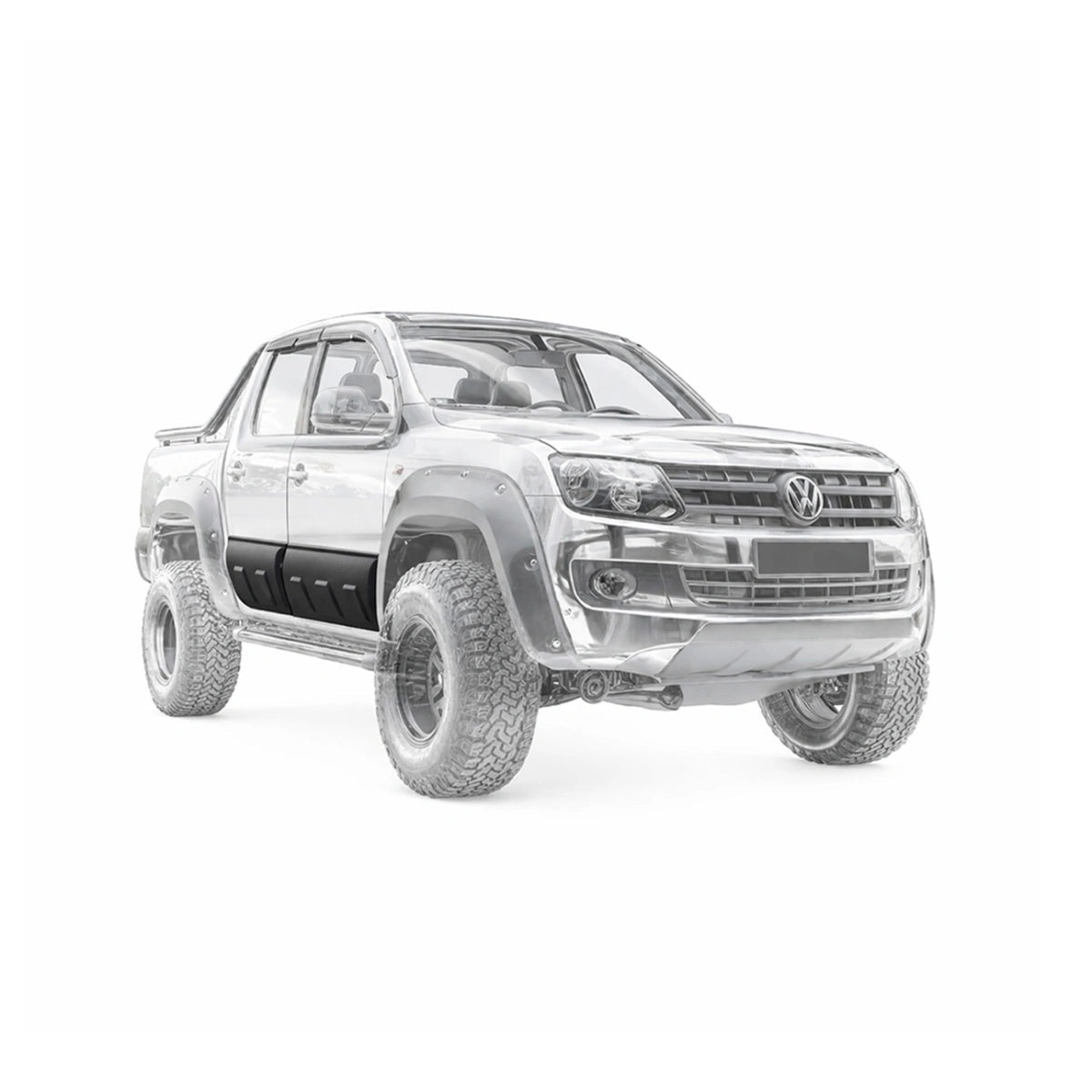 Apex Aero Design 4-Piece Body Cladding (Gloss Black) – Side Protection for Volkswagen Amarok (2010-2016)