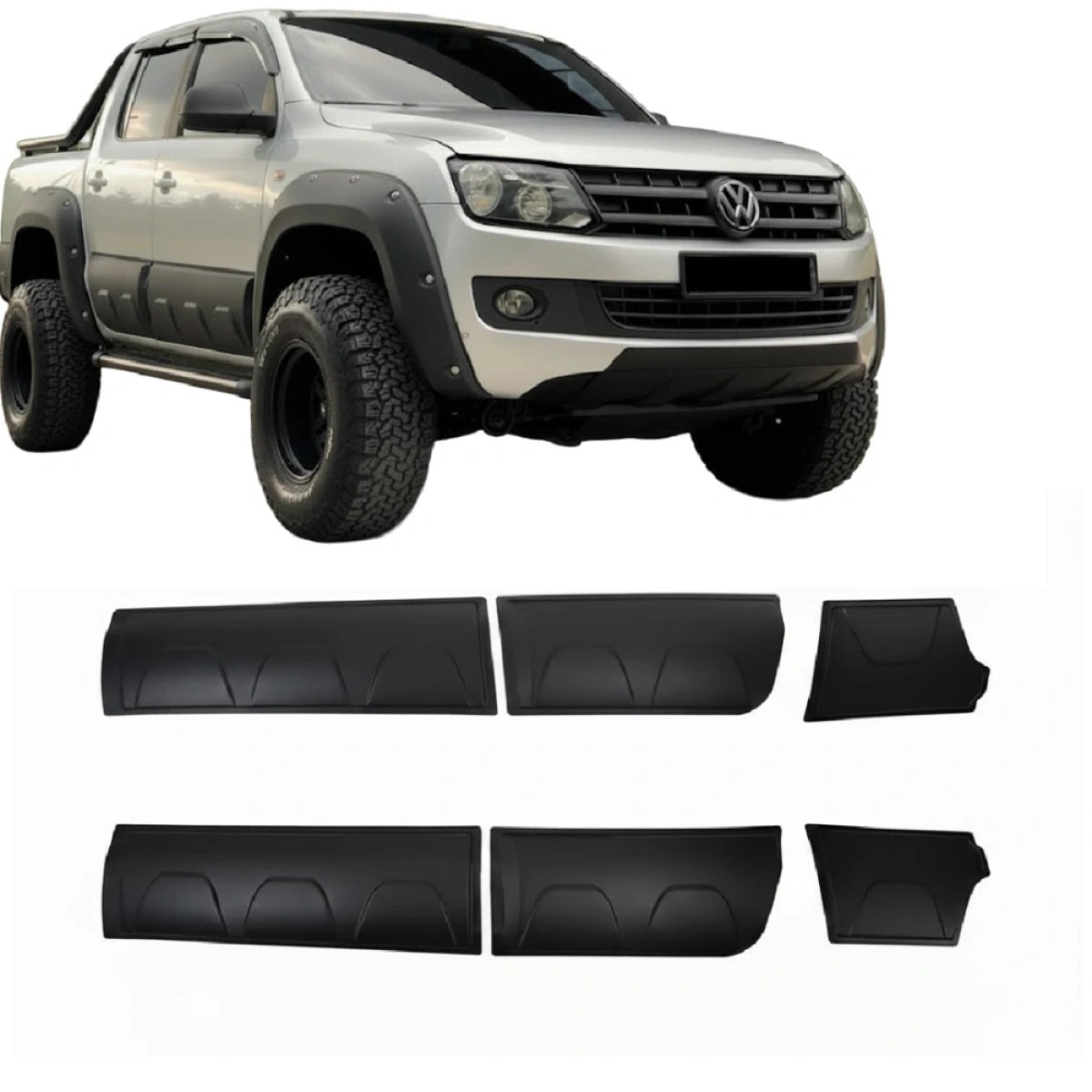 Apex Aero Design 4-Piece Body Cladding (Gloss Black) – Side Protection for Volkswagen Amarok (2010-2016)