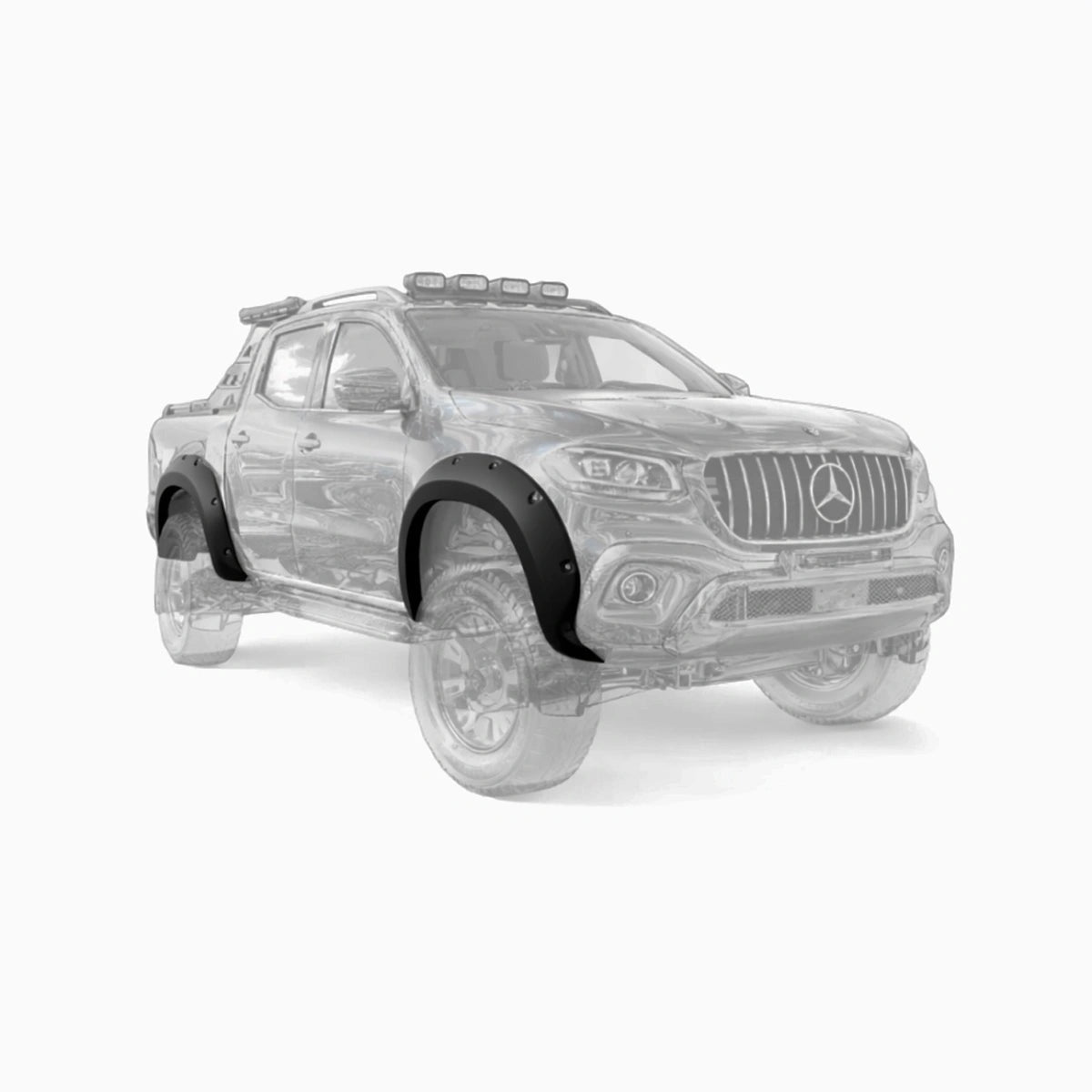 Apex Aero Design Fender Flare Kit 4 Pieces (Gloss Black ABS) – Off-Road Look for Mercedes X-Class W470 (2017+)