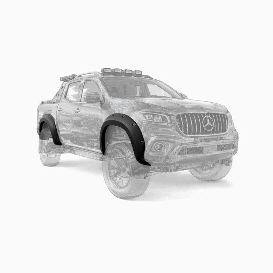 Apex Aero Design Fender Flare Kit 4 Pieces (Gloss Black ABS) – Off-Road Look for Mercedes X-Class W470 (2017+)