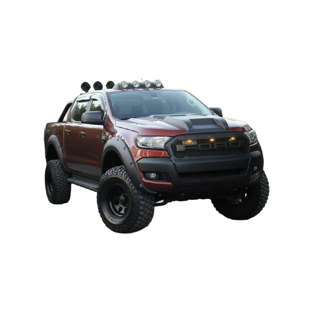 Ensanchadores de Paso de Rueda Apex Aero Design Negro Brillante (4 Piezas) – Estilo Wide Body para Ford Ranger T6-T7-T8 (2012-2015)