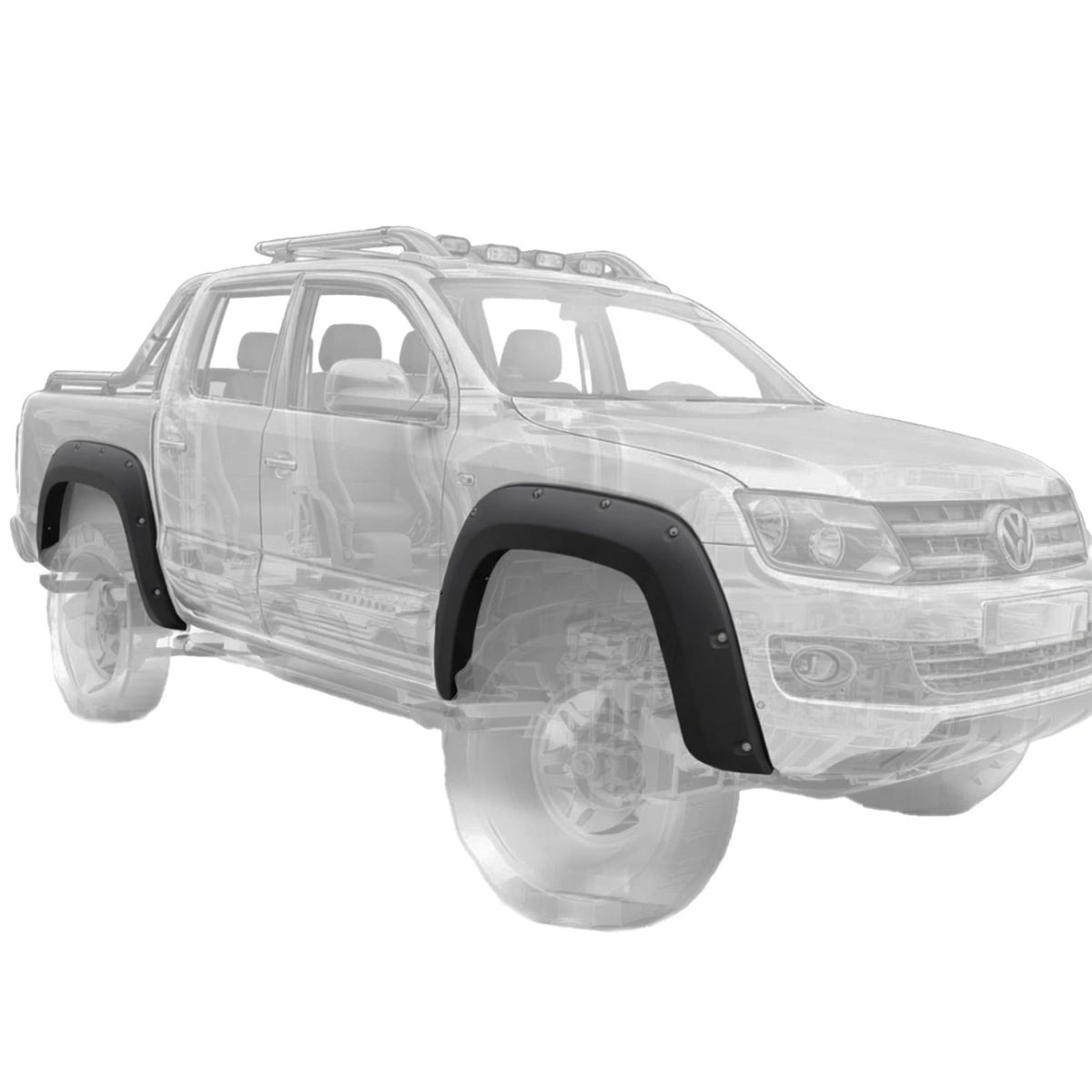 Apex Aero Design 4-Piece Fender Flare Kit (ABS Plastic) – Wide Body Style for Volkswagen Amarok (2010-2016)