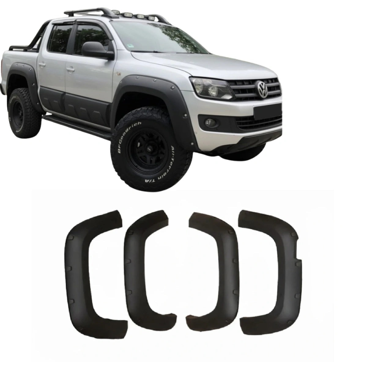 Apex Aero Design 4-Piece Fender Flare Kit (ABS Plastic) – Wide Body Style for Volkswagen Amarok (2010-2016)