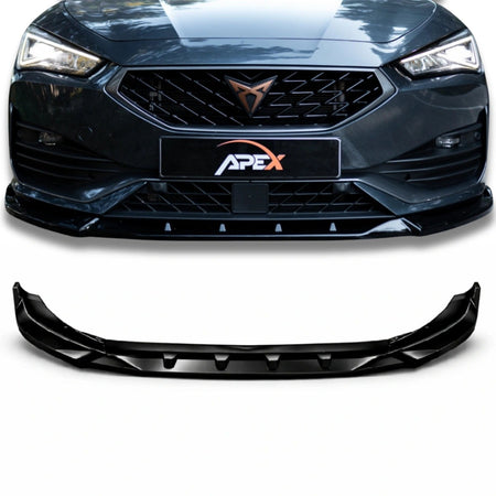 Apex Aero Design Front Lip for Cupra Leon Mk1 (2020-2024) - Gloss Black Front Splitter for Aerodynamic Upgrade