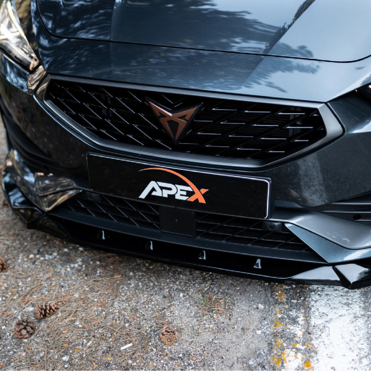 Apex Aero Design Front Lip for Cupra Leon Mk1 (2020-2024) - Gloss Black Front Splitter for Aerodynamic Upgrade