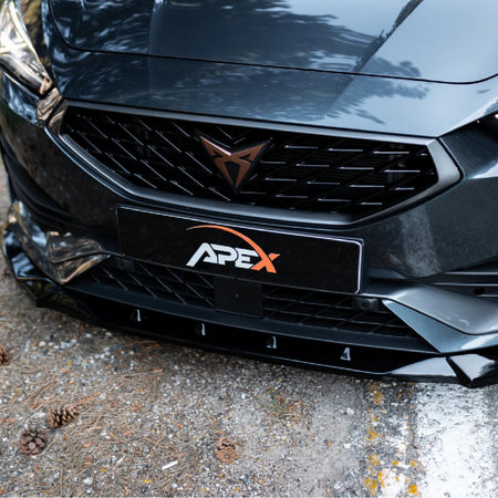 Apex Aero Design Front Lip for Cupra Leon Mk1 (2020-2024) - Gloss Black Front Splitter for Aerodynamic Upgrade