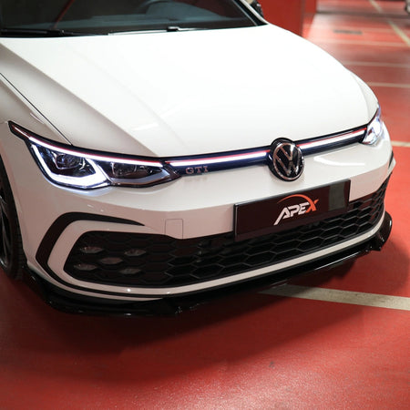 Splitter Delantero Apex Aero Design (ABS Negro Brillante) - Estilo Deportivo para Volkswagen Golf Mk8 GTI (2020-2024)