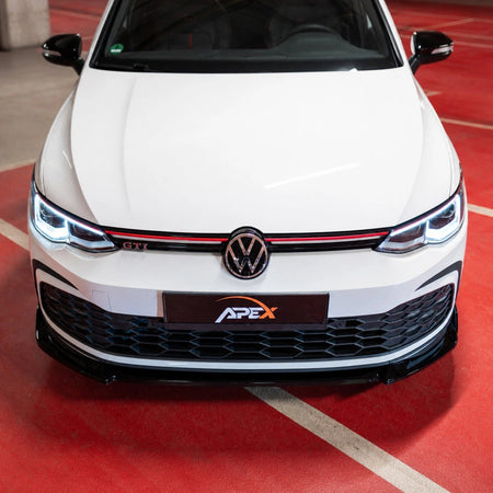Splitter Delantero Apex Aero Design (ABS Negro Brillante) - Estilo Deportivo para Volkswagen Golf Mk8 GTI (2020-2024)