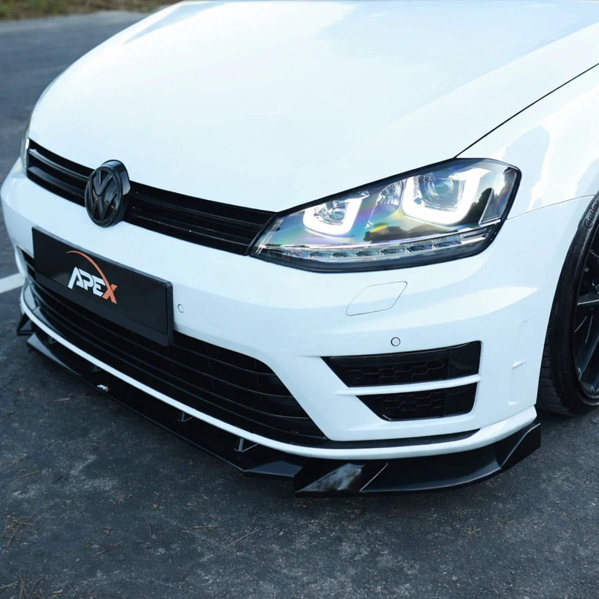 Splitter Delantero Apex Aero Design VW Golf Mk7 R (ABS Negro Brillante) – Mejora Aerodinámica para Volkswagen Golf 7 R 2013-2016