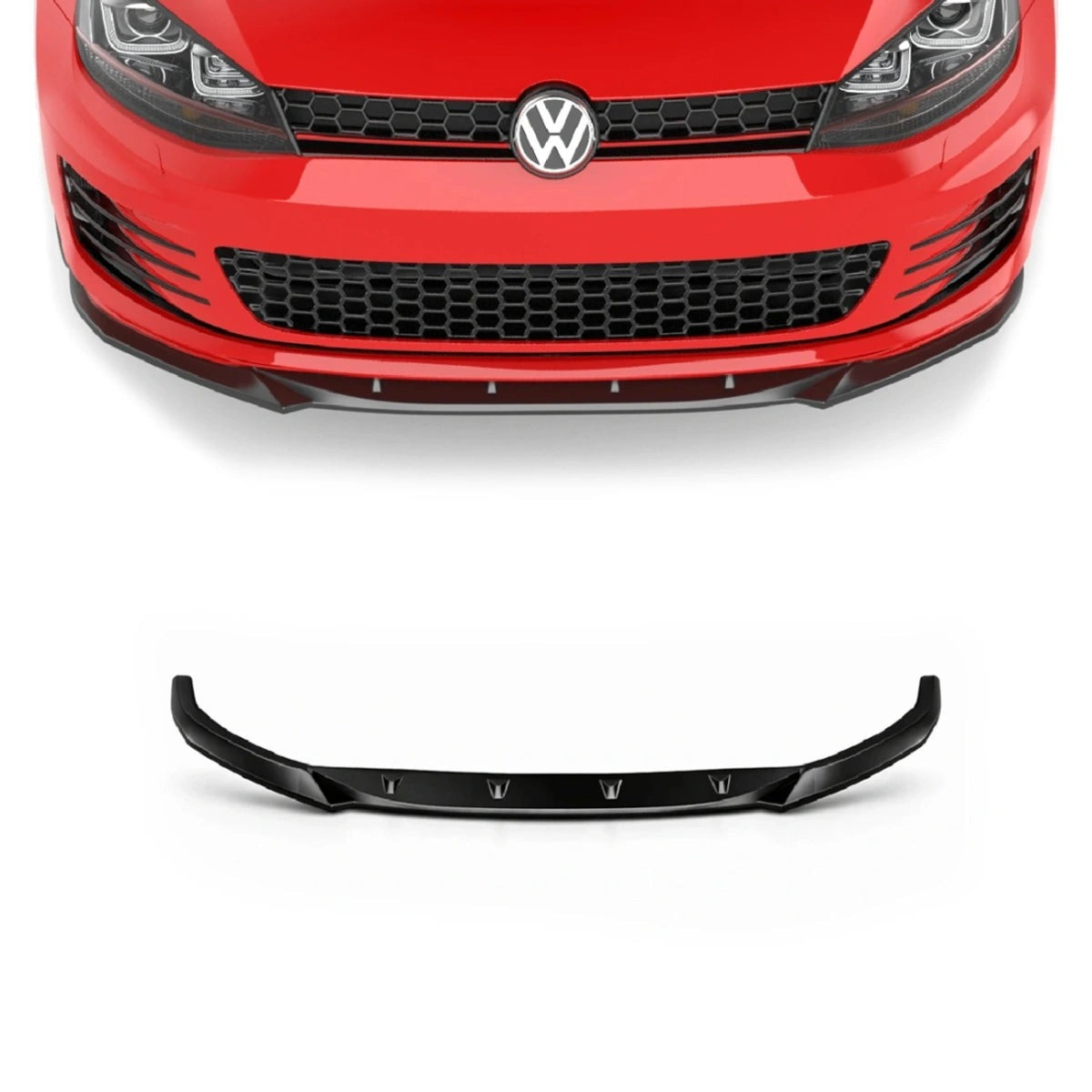 Apex Aero Design Front Splitter Gloss Black (ABS) – Aerodynamic Upgrade for Volkswagen Golf GTI Mk7 (2013-2016)