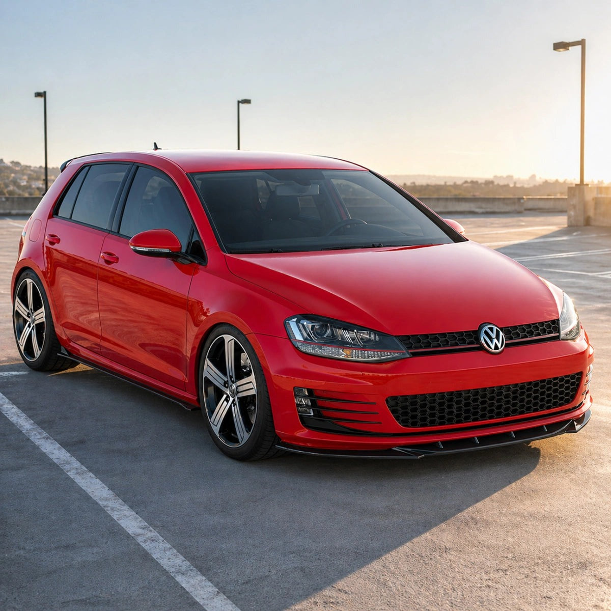 Apex Aero Design Front Splitter Gloss Black (ABS) – Aerodynamic Upgrade for Volkswagen Golf GTI Mk7 (2013-2016)