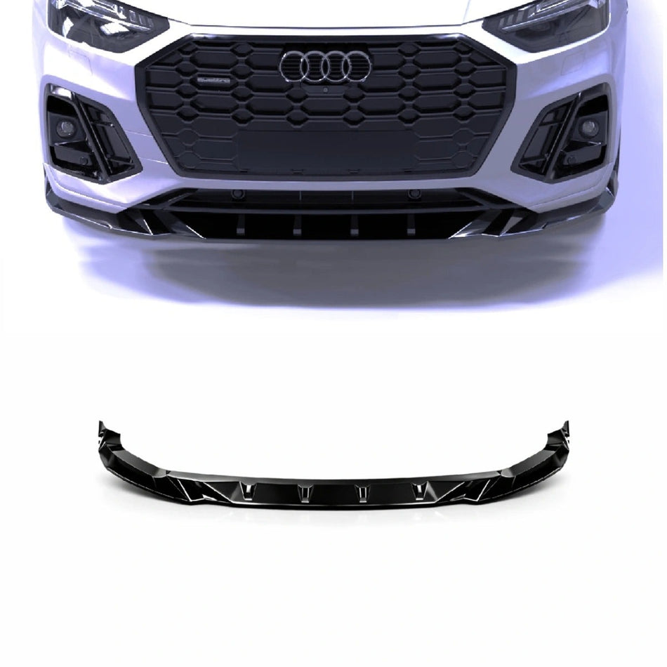 Apex Aero Design Front Splitter (Gloss Black ABS) – Motorsport Styling for Audi SQ5 - Q5 S-Line SUV Sportback Mk2 Facelift (2020-2024)