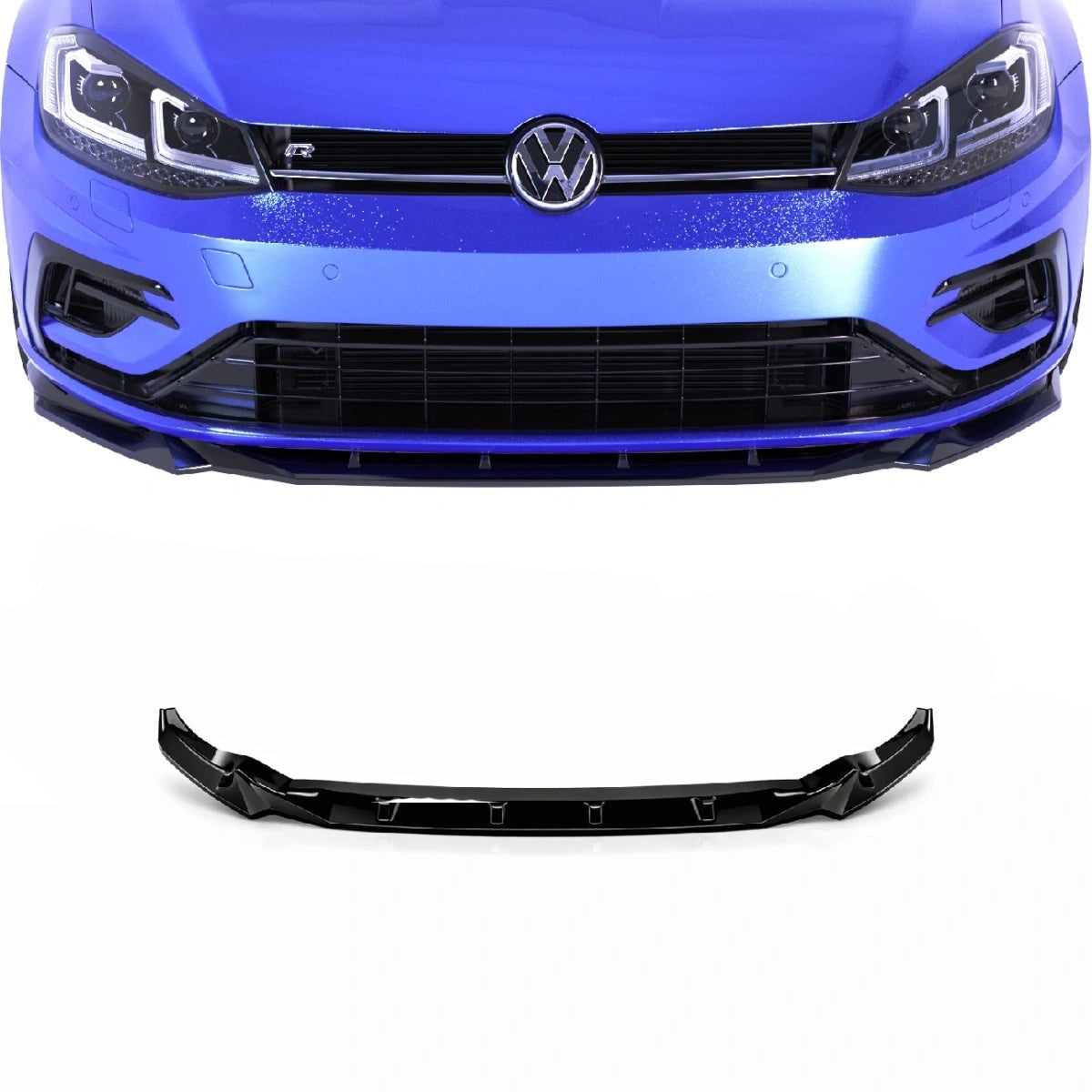 Splitter Delantero Apex Aero Design (ABS Negro Brillante) – Estilo Motorsport para Volkswagen Golf Mk7.5 R (2016-2020)