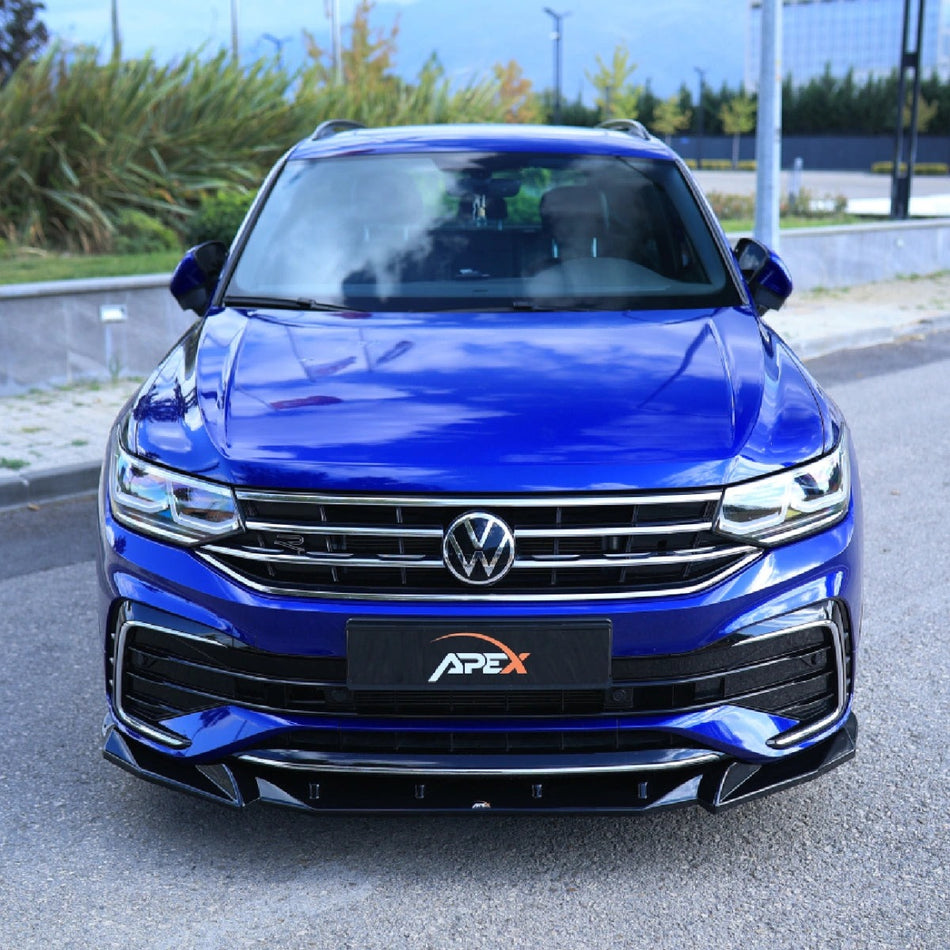 Apex Aero Design Front Splitter (Gloss Black ABS) – Sport Styling for Volkswagen Tiguan R-Line Mk2 Facelift (2020-2024)