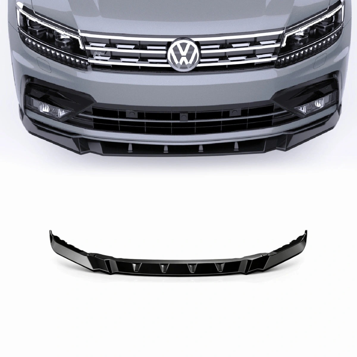 Apex Aero Design Front Splitter (Gloss Black ABS) – Sport Styling for Volkswagen Tiguan Mk2 R-Line (2015-2020)