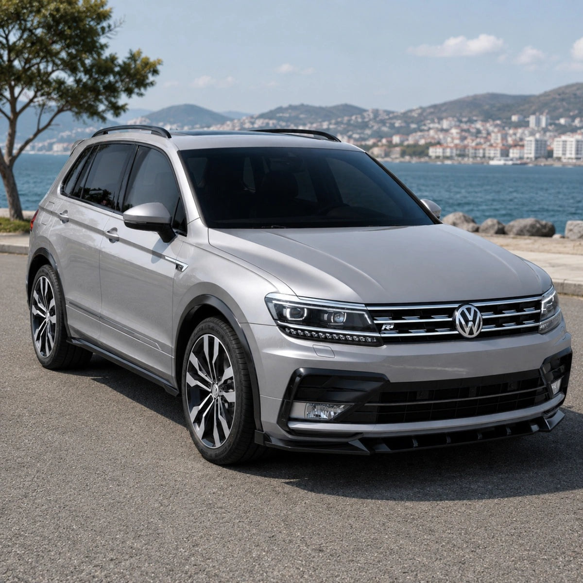 Apex Aero Design Front Splitter (Gloss Black ABS) – Sport Styling for Volkswagen Tiguan Mk2 R-Line (2015-2020)