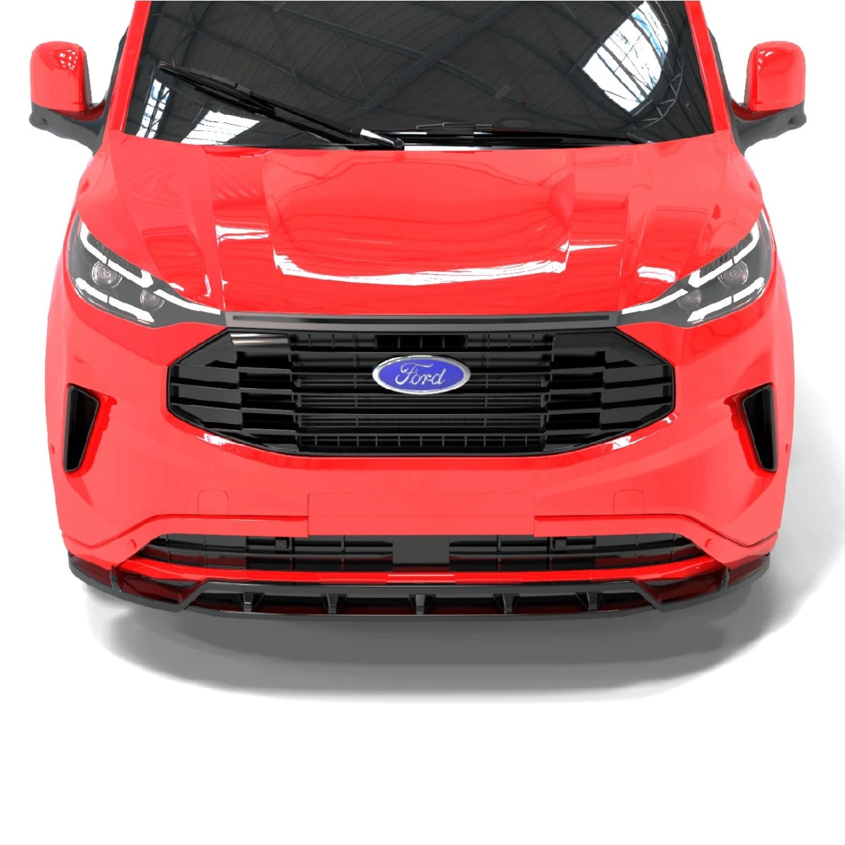 Apex Aero Design 2-Piece Front Splitter (Gloss Black ABS) – Aerodynamic Upgrade for Ford Transit Custom Mk2 (2023+)