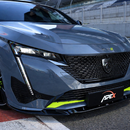 Apex Aero Design Front Splitter (Gloss Black) – Sport Styling for Peugeot 308 GT Mk3 Hatchback & SW (2021+)