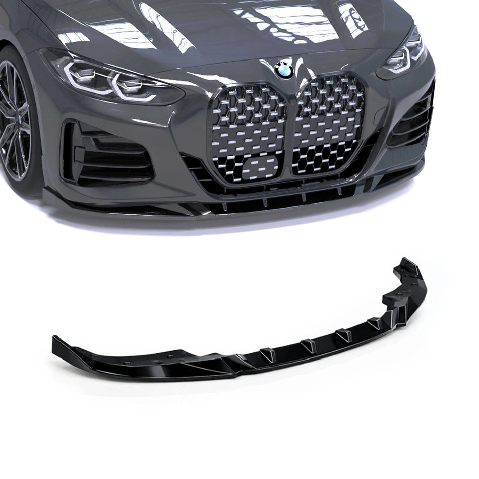 Apex Aero Design Front Splitter Lip (Gloss Black) – Sport Styling for BMW 4 Series G22 G23 (2020-2024)