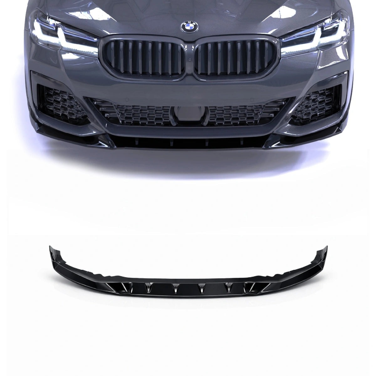 Splitter Delantero Apex Aero Design para BMW Serie 5 G30 Facelift M-Pack (2020-2023) - Negro Brillante