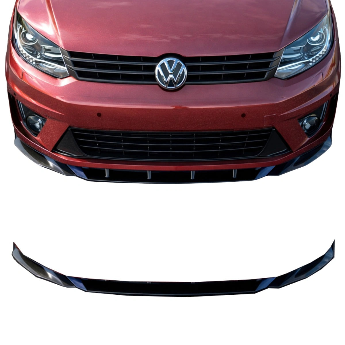 Splitter Delantero Apex Aero Design Negro Brillante (ABS) – Estilo Deportivo para VW Caddy Mk4 (2015-2021)
