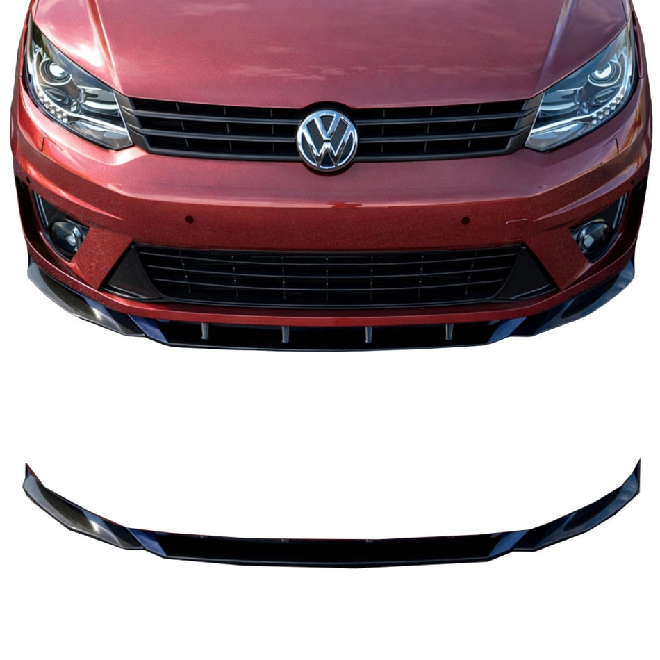 Apex Aero Design Front Splitter Gloss Black (ABS) – Sport Style for VW Caddy Mk4 (2015-2021)
