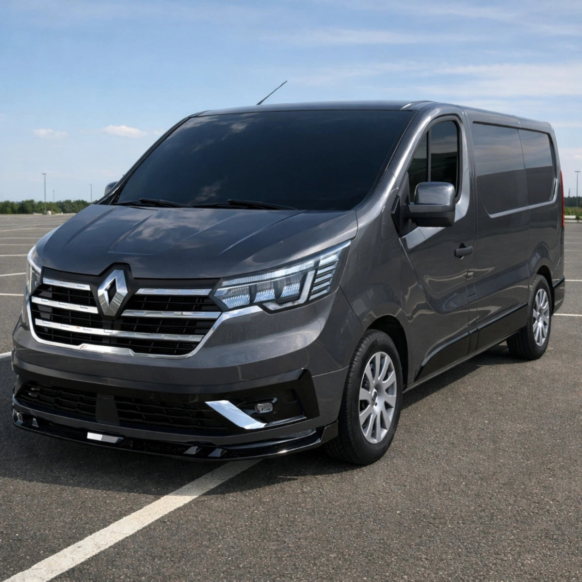 Apex Aero Design Front Spoiler Gloss Black (ABS) – Sport Styling for Renault Trafic (2023+)