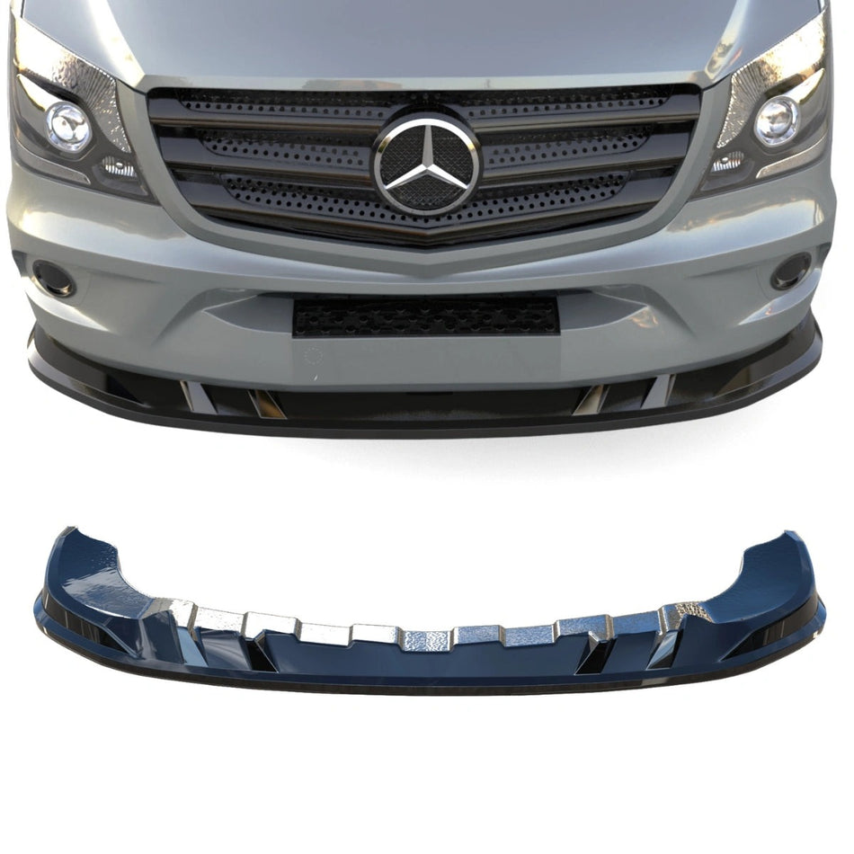 Apex Aero Design Front Splitter Gloss Black (ABS Plastic) – Sport Style for Mercedes Sprinter W906 (2014-2018)