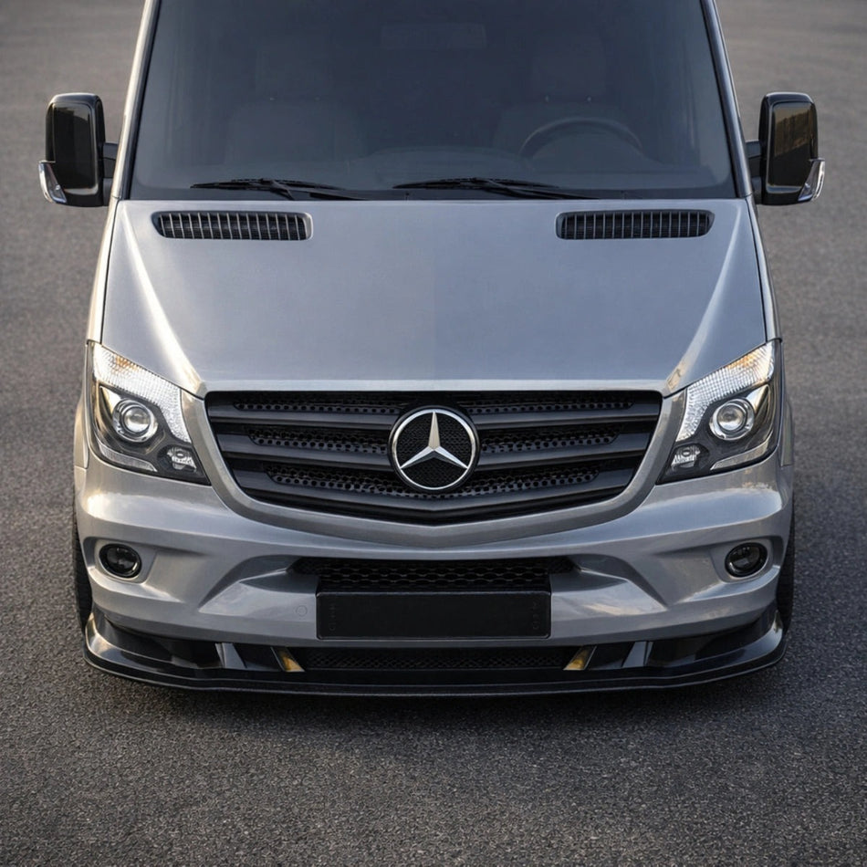 Apex Aero Design Front Splitter Gloss Black (ABS Plastic) – Sport Style for Mercedes Sprinter W906 (2014-2018)