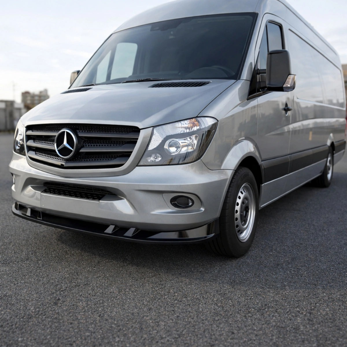 Apex Aero Design Front Splitter Gloss Black (ABS Plastic) – Sport Style for Mercedes Sprinter W906 (2014-2018)